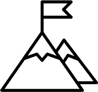 Flag on a mountain icon.