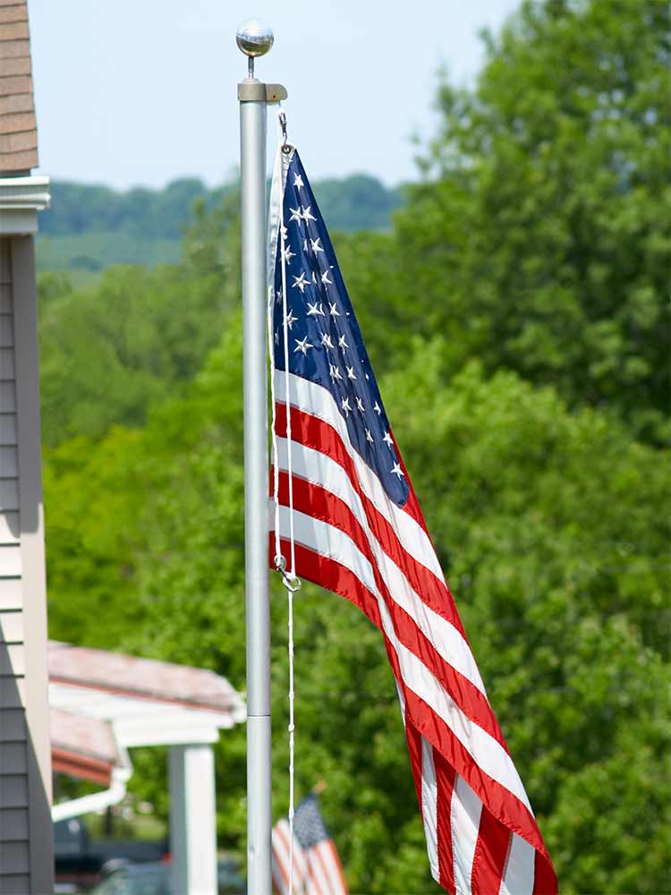 American flag and flagpole.